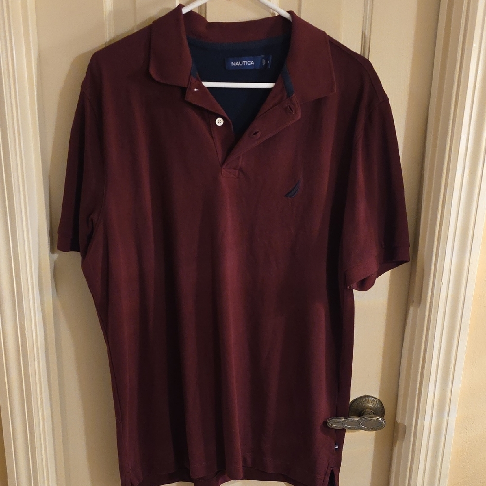 Nautica Men's Dark Red Polo Shirt